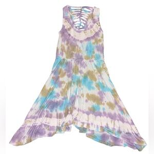 Gypsy 05 Tie-Dye Girls Summer Dress - Purple, Blue, Green